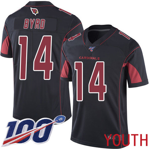 Arizona Cardinals Limited Black Youth Damiere Byrd Jersey NFL Football #14 100th Season Rush Vapor Untouchable->youth nfl jersey->Youth Jersey